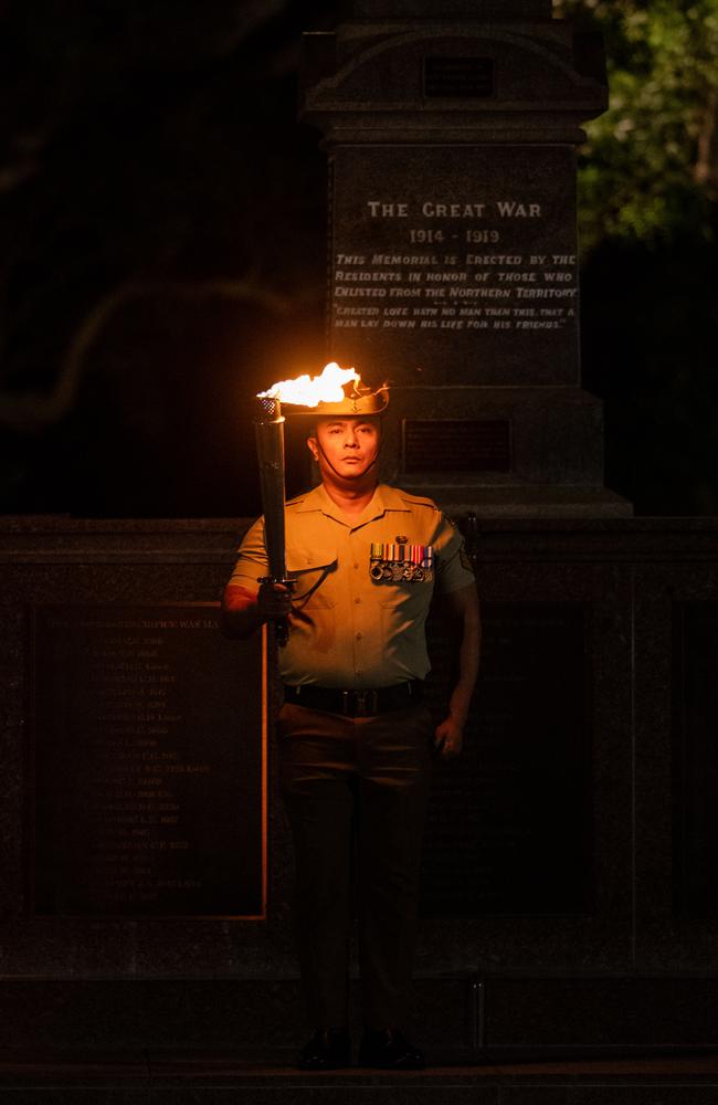 109 years after the Gallipoli landings, Territorians gather in Darwin City to reflect on Anzac Day. Picture: Pema Tamang Pakhrin