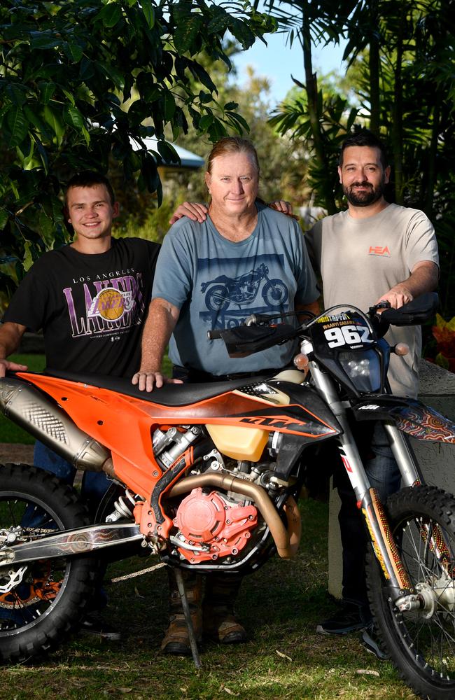 Townsville retiree James Hayes (centre) with rescuers and Darcey Heilbronn and Rohan Merchant. Picture: Evan Morgan