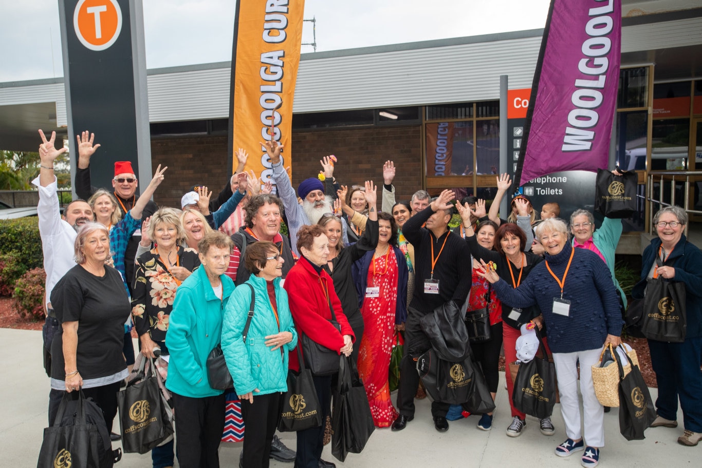 The Bollywood Express rolls into Coffs Harbour Train Station and is welcolmed by the Dance drumming of councillor John Arkan.. 26 SEPT 2019