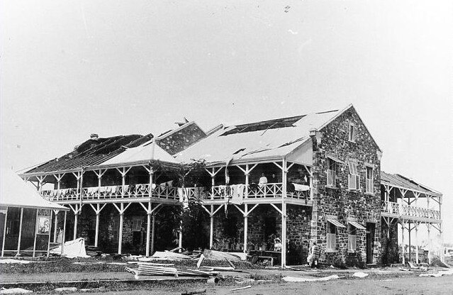 Darwin’s Victoria Hotel in 1897 after the cyclone hit. It has been built only seven years earlier.