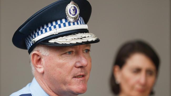 Commissioner of the New South Wales Police Force, Mick Fuller addresses the media. Picture: Getty Images.