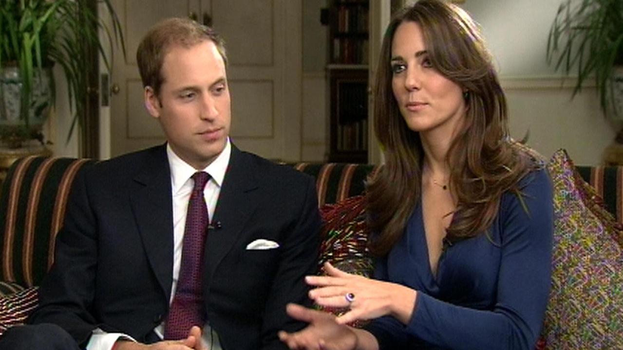 The Duke and Duchess of Cambridge during their 2010 engagement interview. Picture: AP Photo.