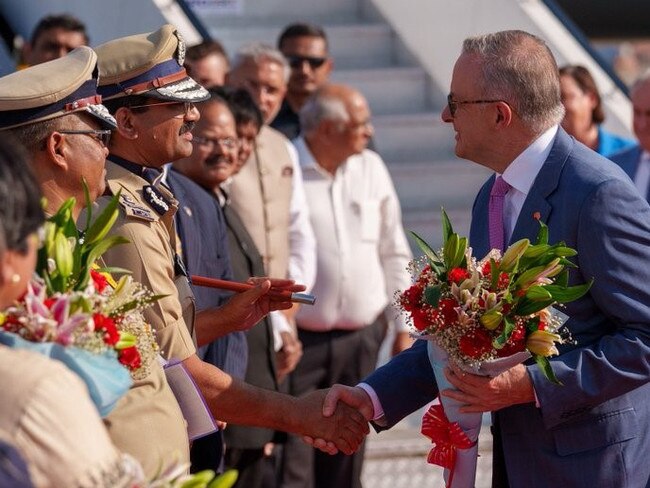 Prime Minister Anthony Albanese arrives in India. Picture: Twitter @ALBO MP