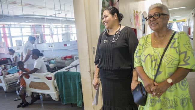 Dr Evelyn Tuivaga and Dr Lisi Tikoduadua in the children’s ward of the Suva hospital.