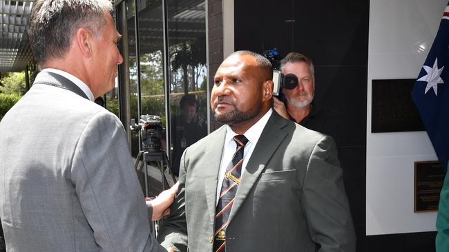 Australian and PNG defence ministers Richard Marles and Billy Joseph in Brisbane on Thursday. Picture: John Gass/NCA NewsWire