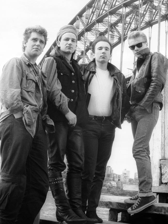 The band during their 'Unforgettable Fire' world concert tour in September, 1984 in Sydney. Picture: Getty