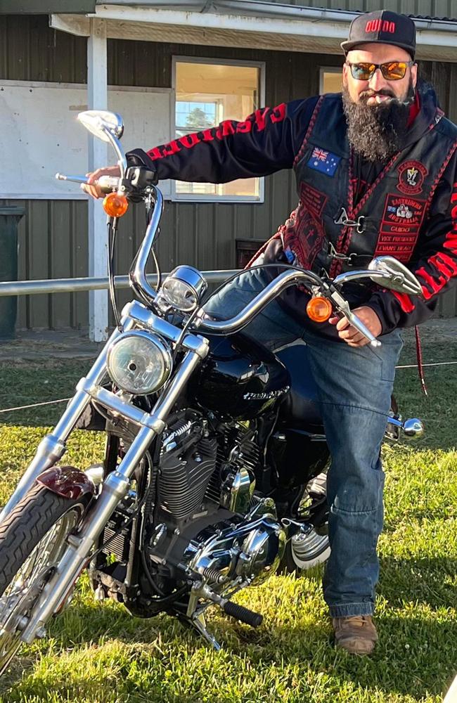 Dylan Glendenning on his motorbike.