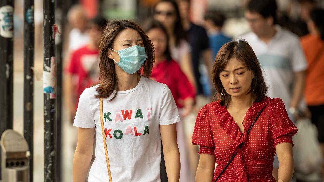 Pictures show people from the Sydney suburb Eastwood wearing face-masks. More people have taken to wearing masks following the outbreak of the Coronavirus in China. Picture: Julian Andrews.