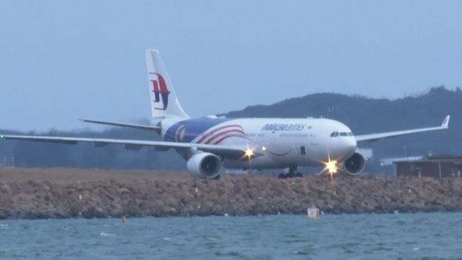 The Malaysian Airlines flight at Sydney Airport. Picture: TNV