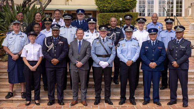 The members of the Pacific Islands Chiefs of Police forum meet in Queensland on Wednesday. Picture: Australian Federal Police.