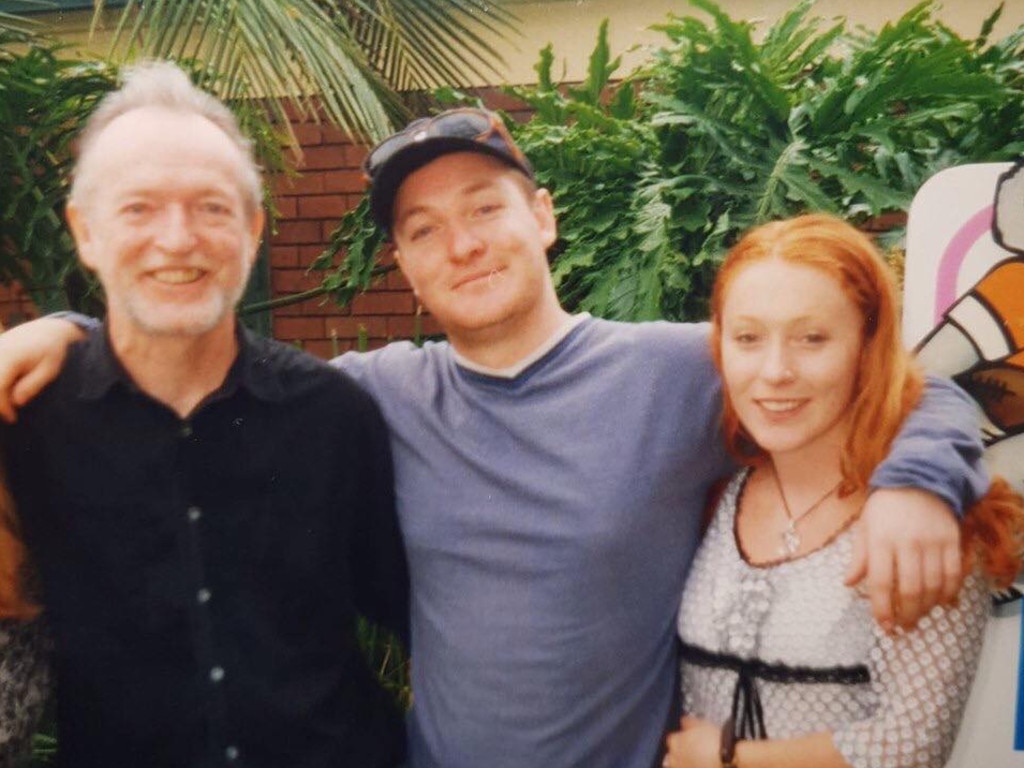 Bullamakanka frontman and mandolin player Dave "the bloke" Overton with his son Bard and daughter Asha