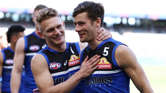 Bulldogs Adam Treloar and Josh Dunkley are the pick of a shallow KFC SuperCoach premium forward pool. Picture: Michael Klein