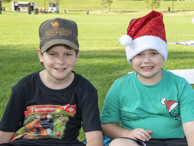 Lachlan and Blake Gamble. Triple M Mayoral Carols by Candlelight. Sunday 8th December, 2024. Picture: Nev Madsen.