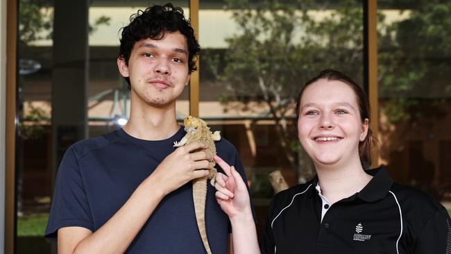 Ryan Jamieson and Emilie Anderson at the JCU O Week participating in some activities on campus. Picture: Brendan Radke