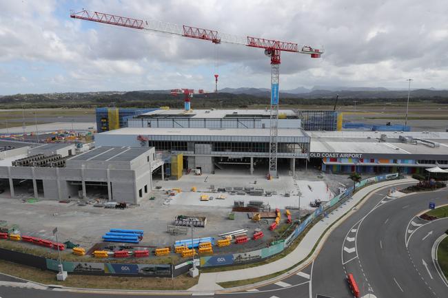 First look inside the Rydges Airport hotel at Coolangatta. The new Gold Coast Airport terminal under construction. Picture Glenn Hampson