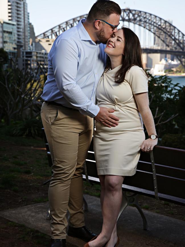 North Shore MP Felicity Wilson and her husband Sam Ison at Clark Park in Lavender Bay. Picture: Adam Yip