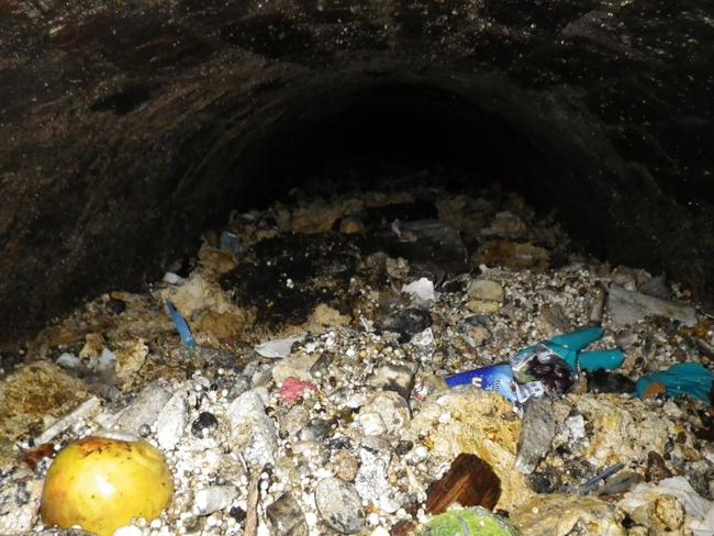 Foul blockage ... Photos shows the sewer blockage or fatberg that was the size of a Boeing 747.