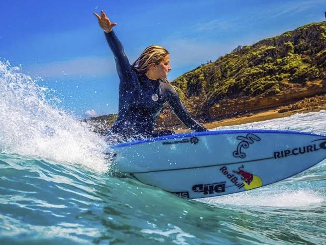 Australian number one women's surfer Molly Picklum training at Winkipop this week ahead of the Bells beach Rip Curl Pro.