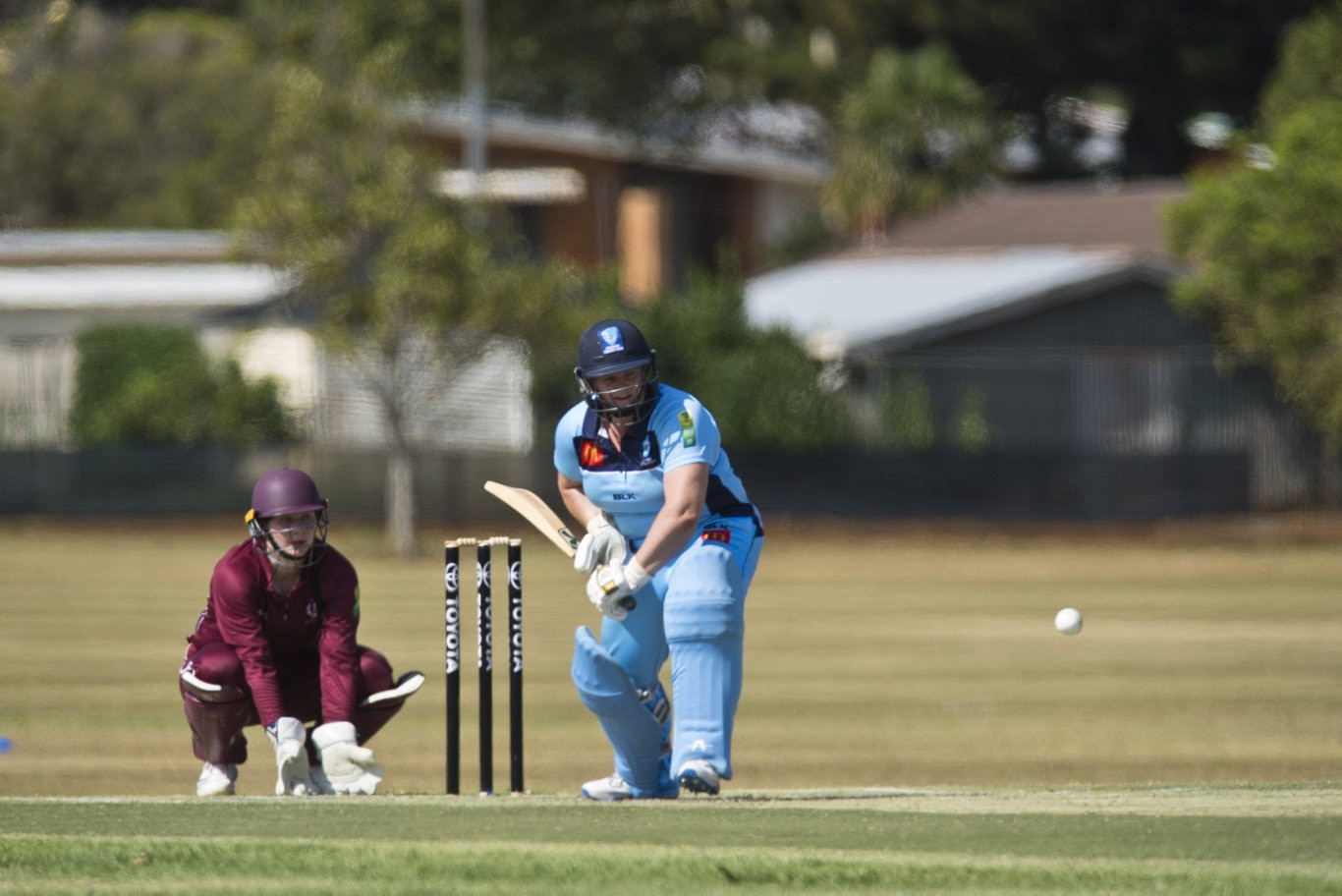 Joanne Kelly bats for New South Wales against Queensland in Australian Country Cricket Championships women's division round five at Captain Cook ovals, Tuesday, January 7, 2020. Picture: Kevin Farmer