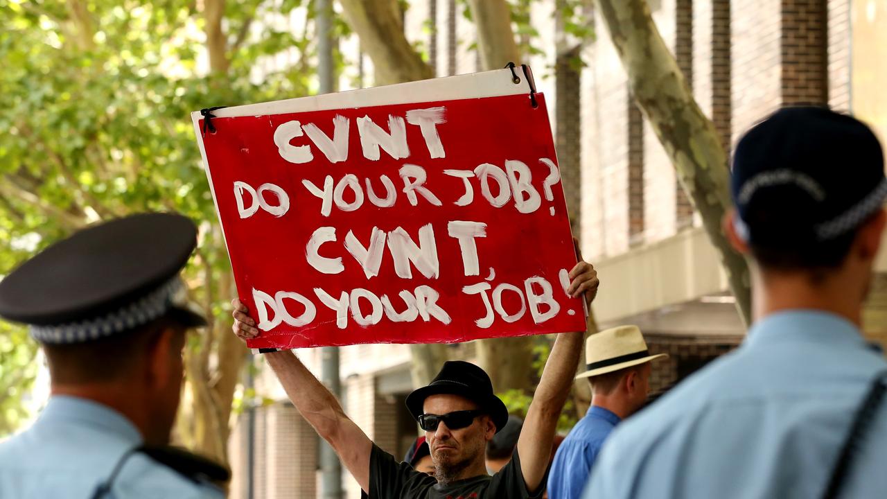 Protest For Sandwich Board Activist Danny Lim At A Sydney Police ...