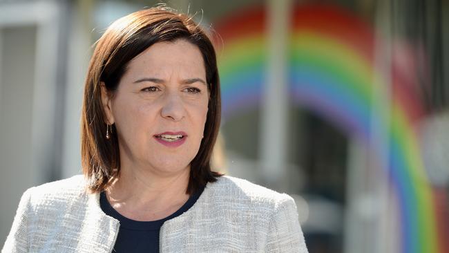 LNP Leader Deb Frecklington speaking at Currumbin today. Picture: Lawrence Pinder