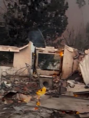 The bushfires which torn through Cameron Mathison's home. Picture: Instagram