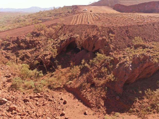 Juukan Gorge in Western Australia was one of the earliest known sites occupied by Aboriginal people in Australia. Picture: PKKP Aboriginal Corporation/AFP