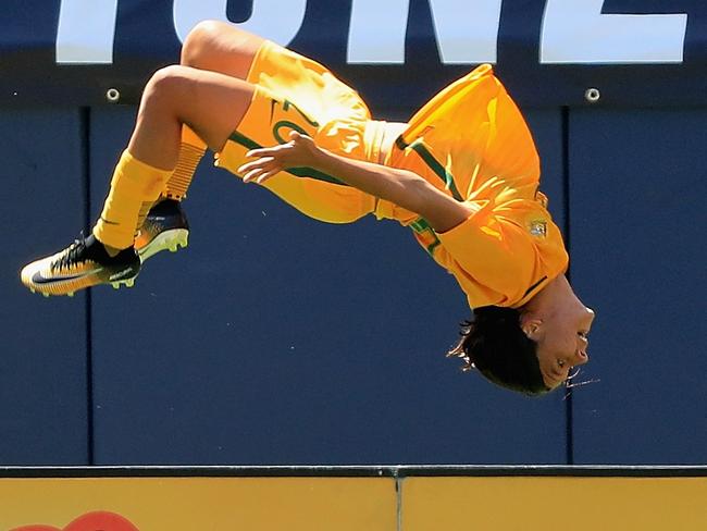 Sam Kerr was the hero as the Matildas walloped Japan.