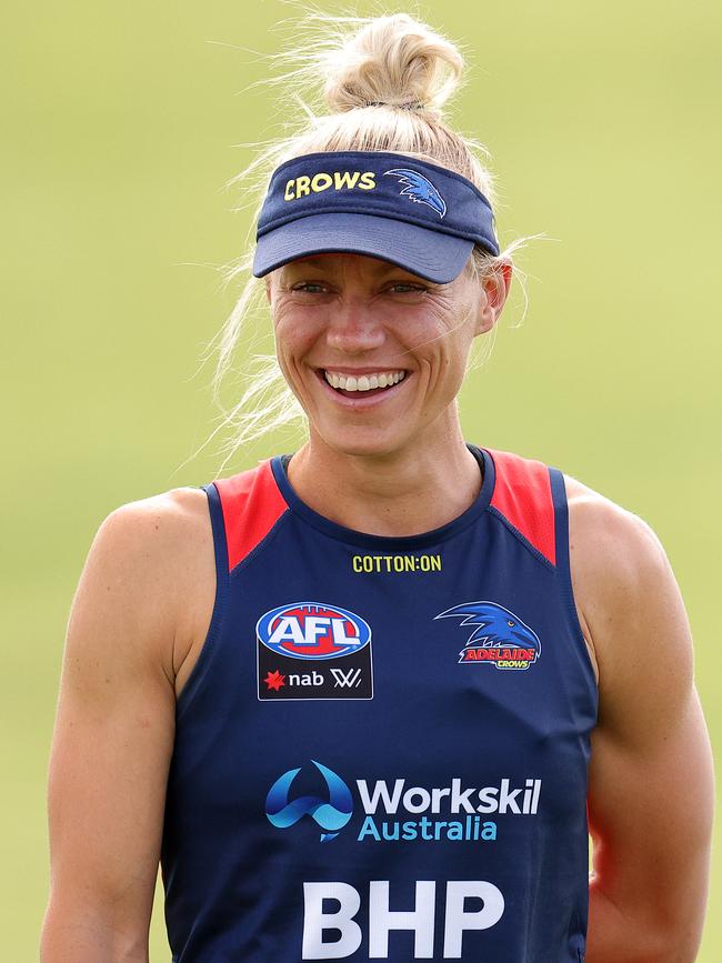 Erin Phillips training for the Adelaide Crows women’s team. Picture: Daniel Kalisz/Getty Images