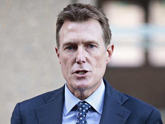 SYDNEY, AUSTRALIA- News Wire photos MAY 31 2021- Christian Porter speaking to the media at the Queens Square Supreme Court in Sydney. Picture: NCA NewsWire / Adam Yip