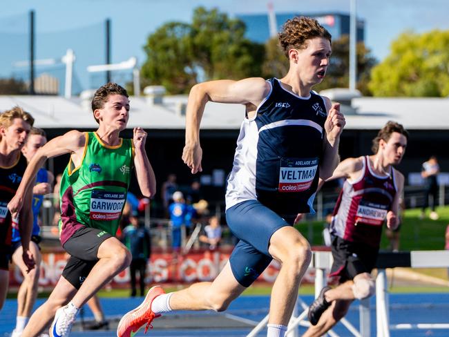Action from the 2025 Australian Little Athletics Championships at SA Athletics Stadium, Adelaide. Picture: Get Snapt/Mel Faull