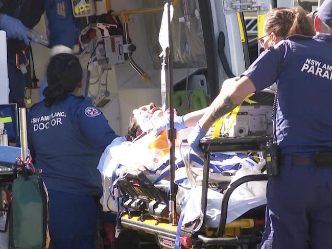 The woman was rushed to hospital. Picture: TNV