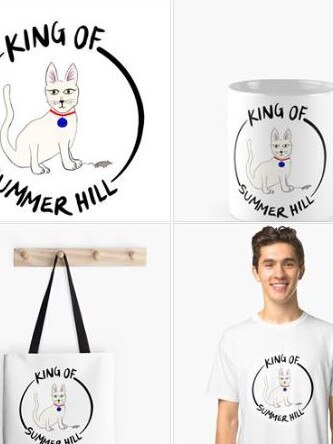 T-shirts, mugs and bags designed to remember Smudge the Cat. Picture: Chloe Sargeant, Facebook