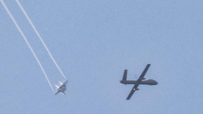 Israeli warplanes and drones over Gaza. Picture: AFP