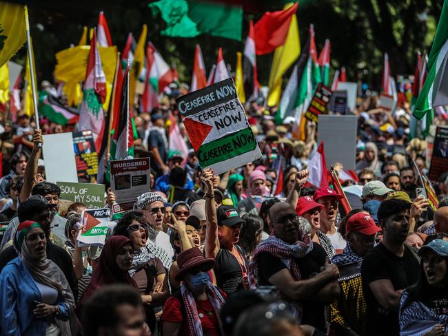 Pro-Palestine protesters have vowed to continue causing disruptions in Melbourne’s CBD despite the announcement of a six-week ceasefire deal. Picture: Getty Images