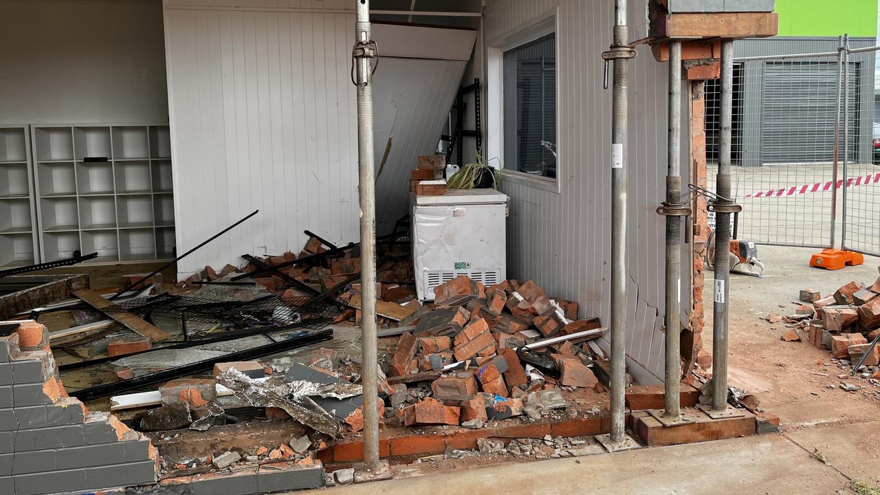 Ash-Pet Grooming had their shop front destroyed after a car crashed into their store taking out a window, sending stock flying and pushing a large freezer across the room. Source: Celeste Muller
