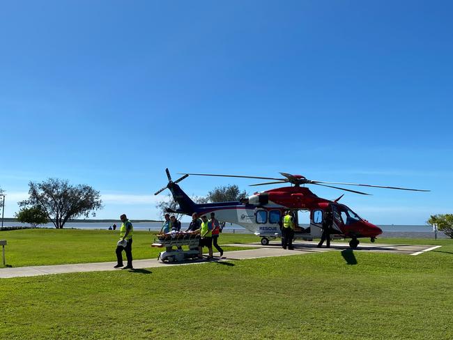 The woman was airlifted to Cairns Hospital in a stable condition. Picture: Queensland Ambulance Service