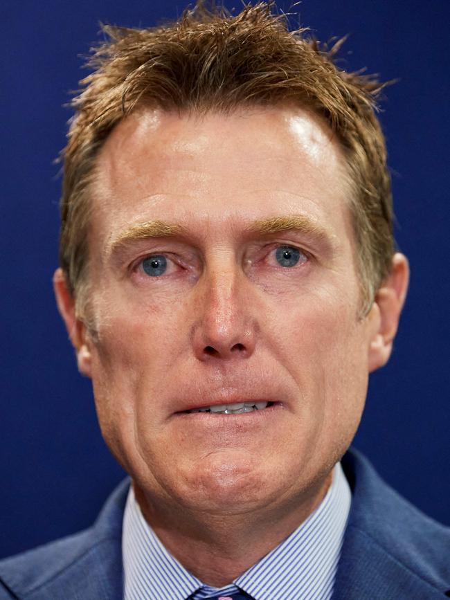 Christian Porter speaks to media at a press conference in Perth last week. Picture: AFP