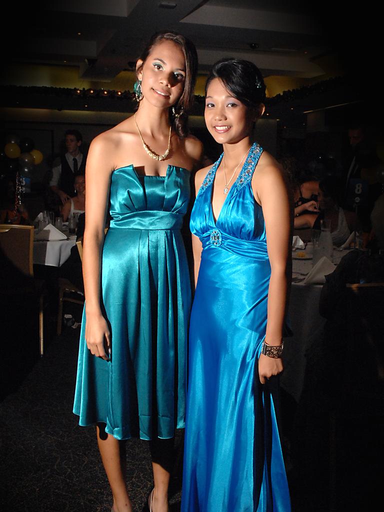 Sheena Howard and Catherine Diaz at the 2009 Palmerston High School formal at SkyCity. Picture: NT NEWS