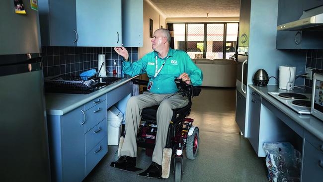 Brett Morris in his Tweed Heads unit. Picture: Jeff Camden