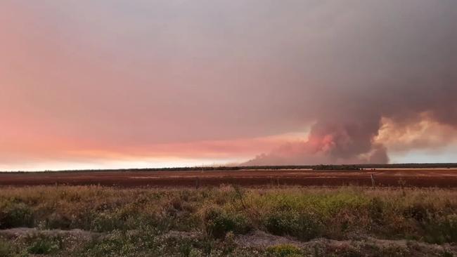 Member for Callide in the Queensland parliament Bryson Head shared pictures of the fires and smoke around Miles. Picture: Bryson Head MP