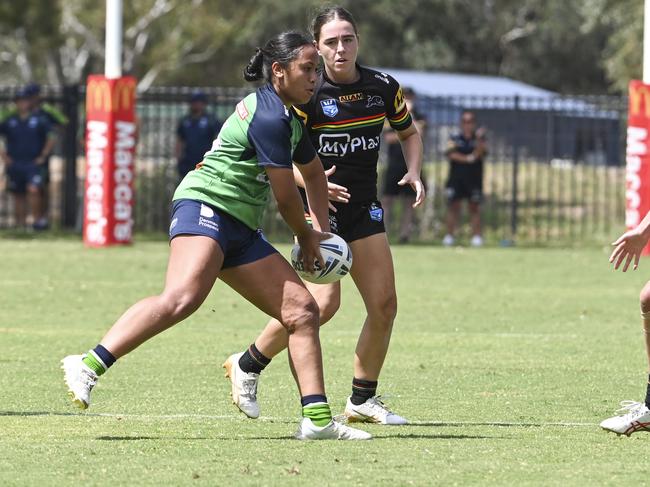 CANBERRA, AUSTRALIA, NewsWire Photos. MARCH 9, 2024: Westpac Tarsha Gale Cup - NSWRL Junior Reps Round Six Canberra Raiders vs Penrith Panthers at Raiders Belconnen in Canberra. Picture: NCA NewsWire / Martin Ollman