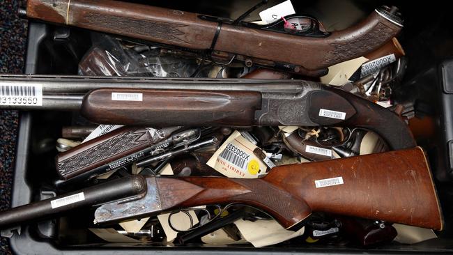 These guns were handed in during the recent national firearm amnesty.