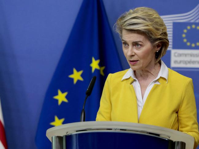 President of the European Commission Ursula von der Leyen is navigating a messy vaccine rollout. Picture: AFP