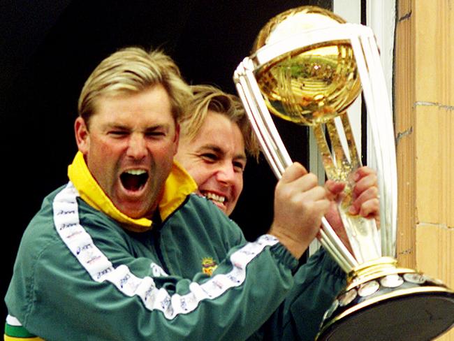 Shane Warne, seen here at Lords in 1999, can also celebrate his status as a celebrity bogan.