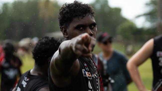 Anthony Munkara playing for the Tiwi Bombers in the 2024-25 NTFL season. Picture: Jack Riddiford / AFLNT Media