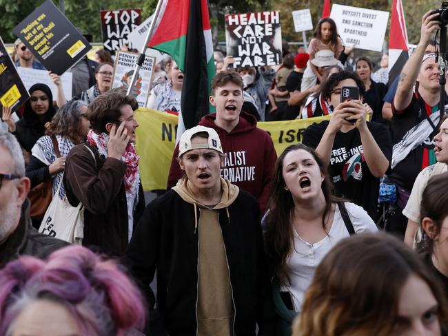 Scenes from the protest. Picture: Josh Woning