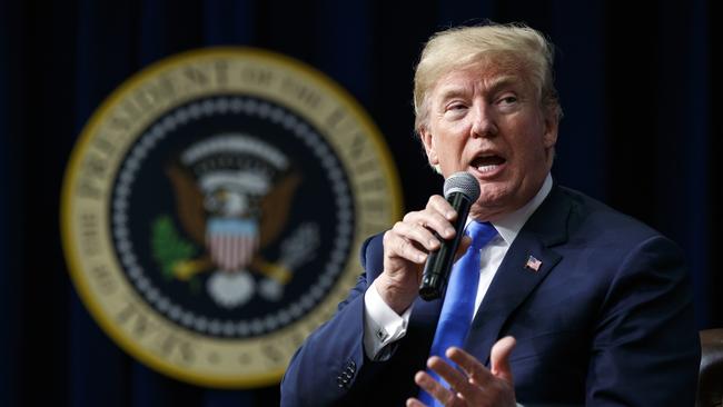 President Donald Trump speaks at the Generation Next Summit in the South Court Auditorium on the White House complex, Thursday, March 22, 2018, in Washington. (AP Photo/Evan Vucci)