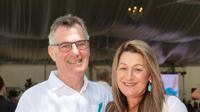 Dale and Megs Stebbeings at the Touch of Teal Soiree for the Trudy Crowley Foundation at the Mantra at the Harbour on Friday, September 8. Picture: Michaela Harlow