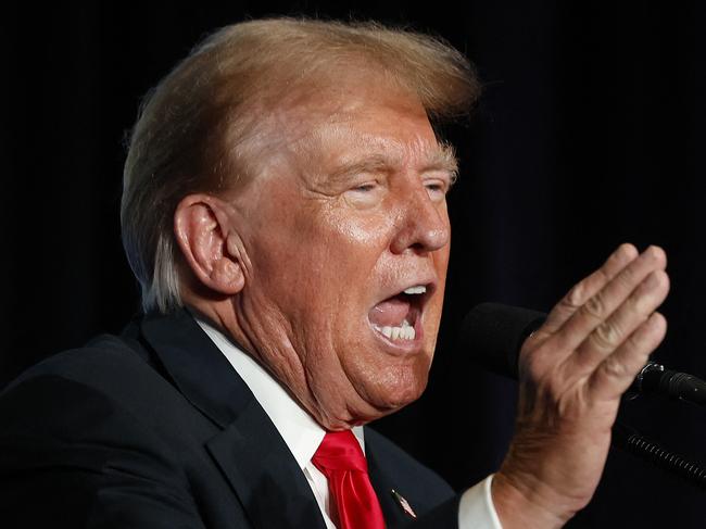 WASHINGTON, DC - MAY 25: Former U.S. President and Republican presidential candidate Donald Trump addresses the Libertarian Party National Convention at the Washington Hilton on May 25, 2024 in Washington, DC. Trump addressed the convention one day after Robert F. Kennedy Jr., the independent candidate for president.   Chip Somodevilla/Getty Images/AFP (Photo by CHIP SOMODEVILLA / GETTY IMAGES NORTH AMERICA / Getty Images via AFP)